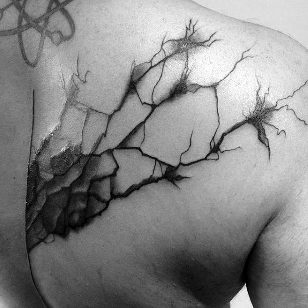 Half Back Neuron Tattoo Designs For Guys