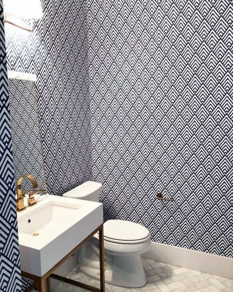 lines and shapes bathroom wallpaper ideas