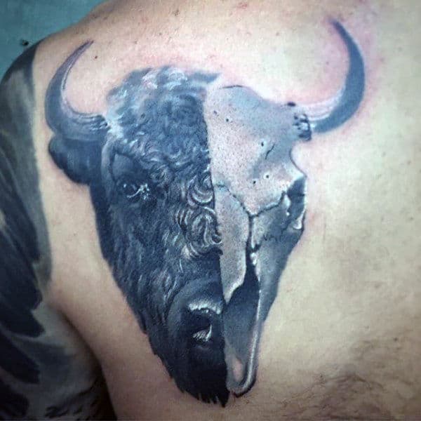 12. Shoulder Bison Tattoos.