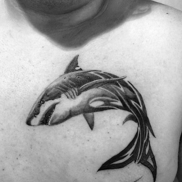 50 Tribal Shark Tattoo Designs For Men - Sea-Dweller Ideas