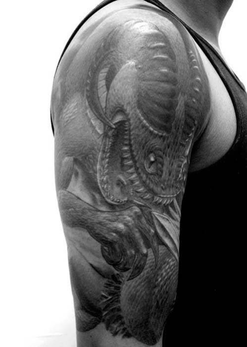 Half Sleeve 3d Dragon Tattoo Designs For Men