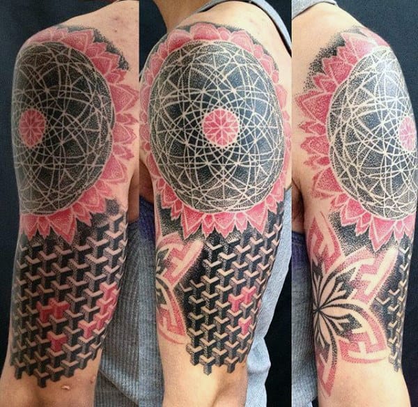 Half Sleeve Cool Geometric Shapes For Males