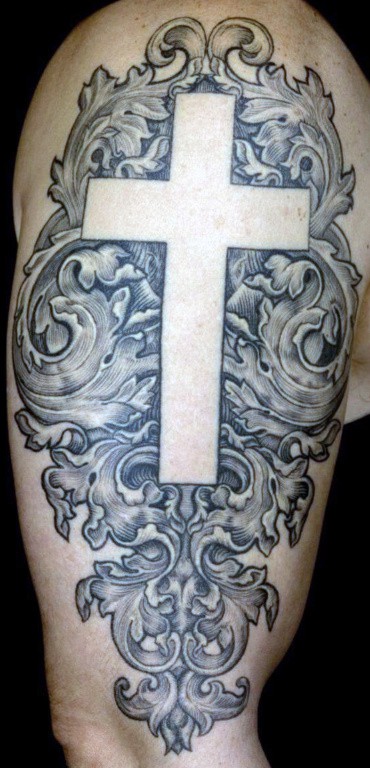 half-sleeve-cross-tattoos-for-men