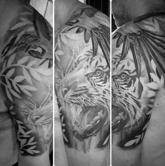 Half Sleeve Gentlemens Parrot Tattoo Ideas
