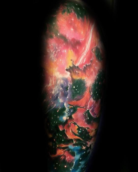 Half Sleeve Guys Celestial Tattoo Designs