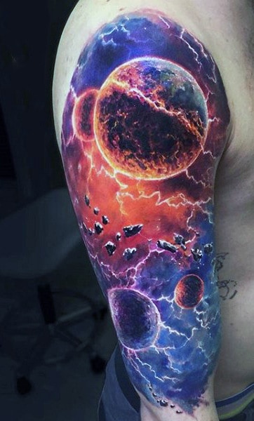 Half Sleeve Guy's Cosmic Tattoos