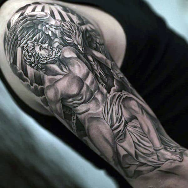 Half Sleeve Guys Hercules Tattoo Design Inspiration