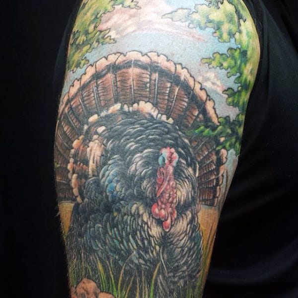 Half Sleeve Mens Turkey Tattoos