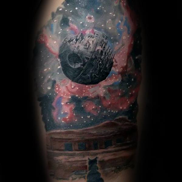 60 Death Star Tattoo Designs For Men - Star Wars Ideas