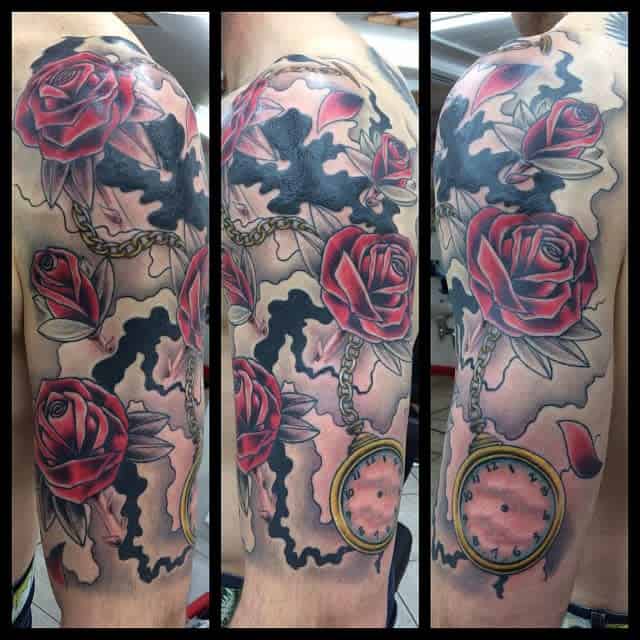 half sleeve rose sleeve tattoos tatuguru