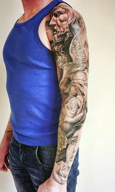 Unterarm mann rose tattoo 101 Compass