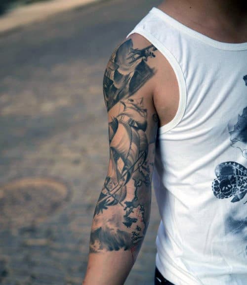 Black Half Sleeve Tattoos For Men