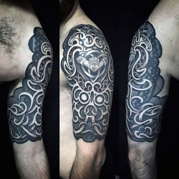 Half Sleeve Tribal Celtic Male Tattoo Designs