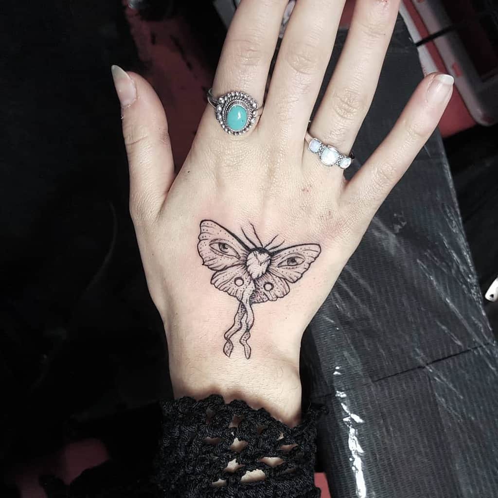 Hand Luna Moth Tattoo Baby.bitch.tattoos