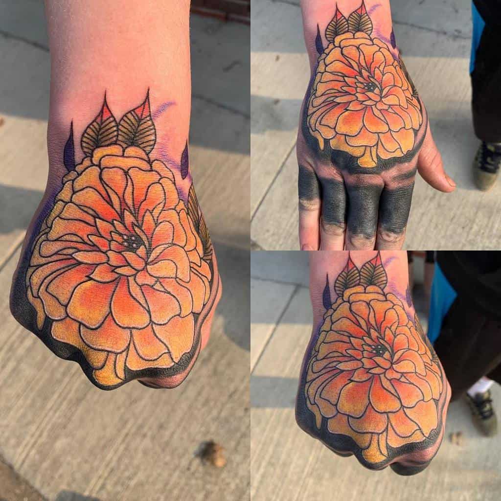 Marigold Tattoo Design Ideas Images | Marigold tattoo, Flower tattoo, Birth  flower tattoos