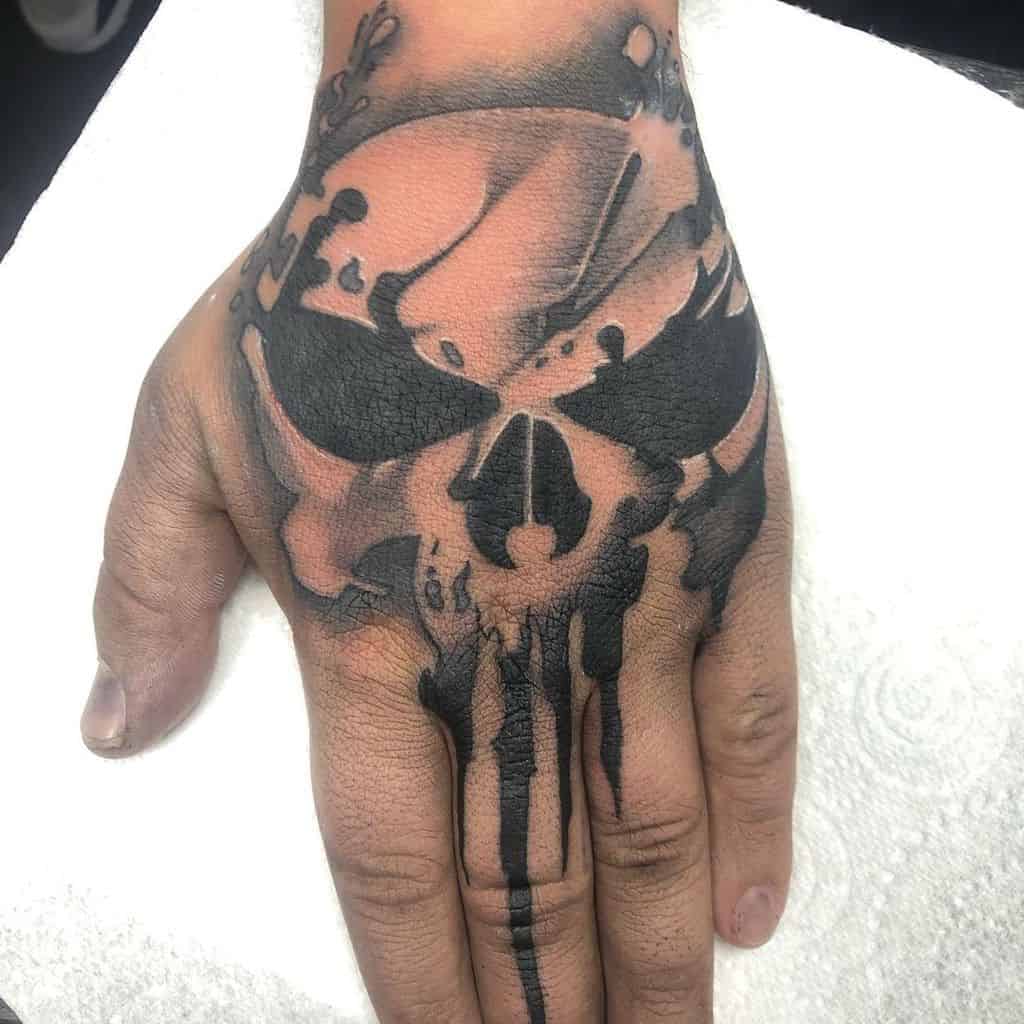 hand punisher skull tattoo leedunbar89