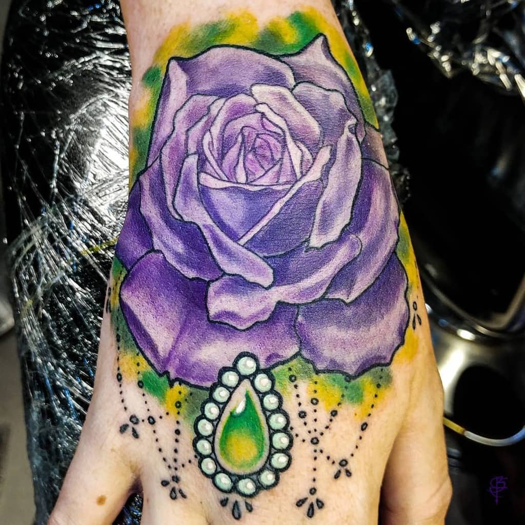 hand purple rose tattoos beatroce_tat2