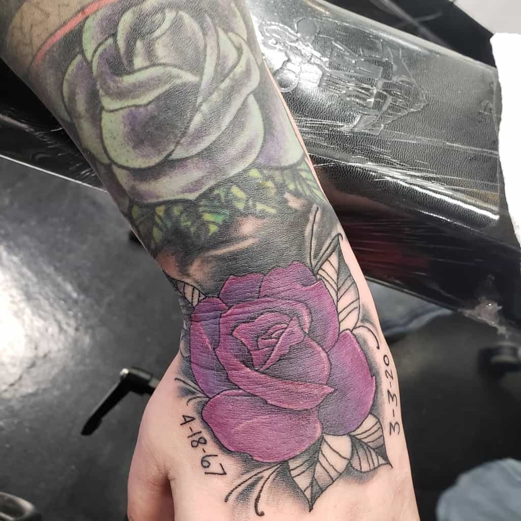 hand purple rose tattoos cotycastle