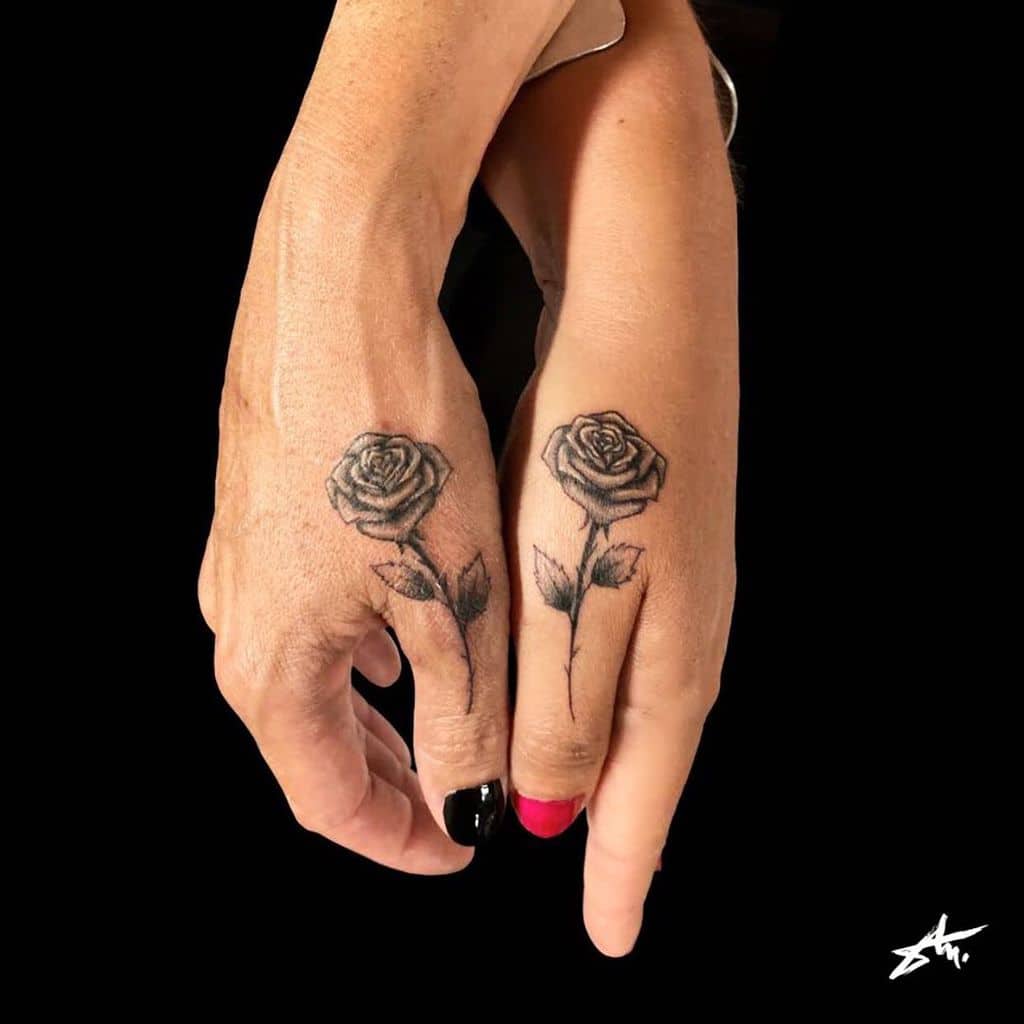 hand simple rose tattoos samduc_tattoos