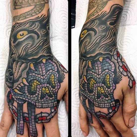 60 Wonderful Mosaic Tattoos that Showcase Creative and Intricate Designs   Designs Meanings and Ideas  Full sleeve tattoos Hexagon tattoo Geometry  tattoo