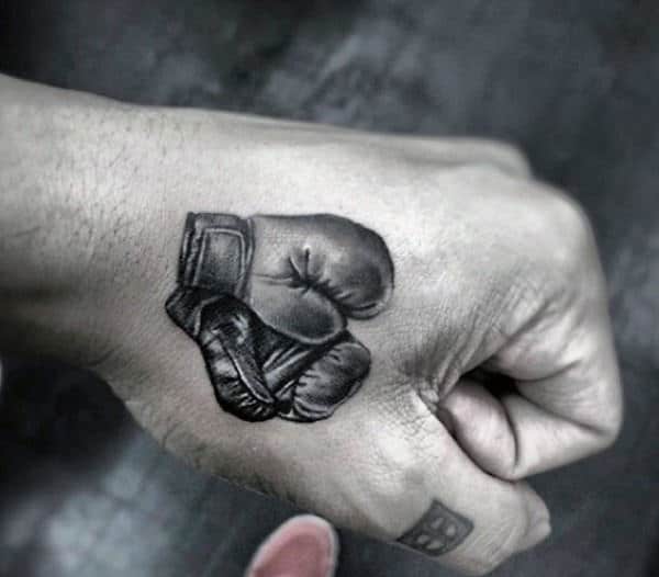 Hand Tattoos Of Boxing Gloves For Men