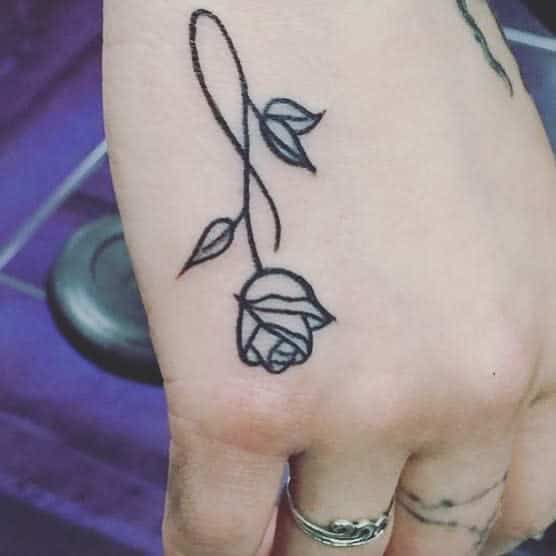 hand tiny rose tattoos arelee12