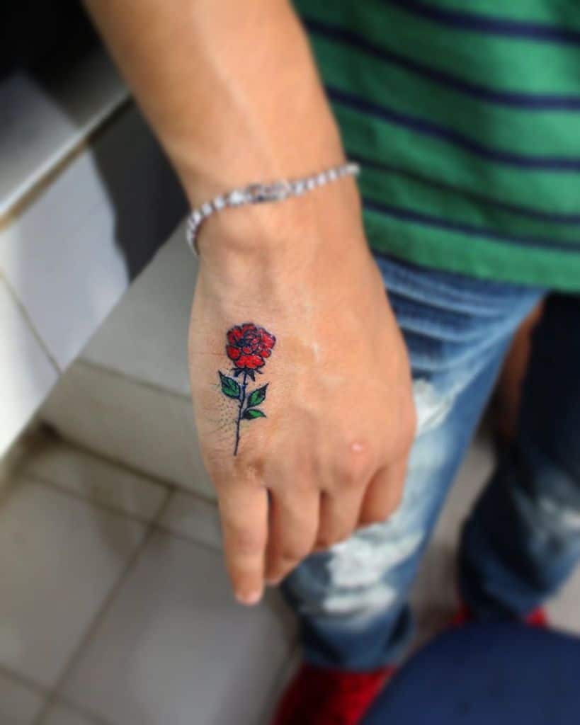 Small rose on a girls hand hand rose tattoo  WillemXSM  Flickr