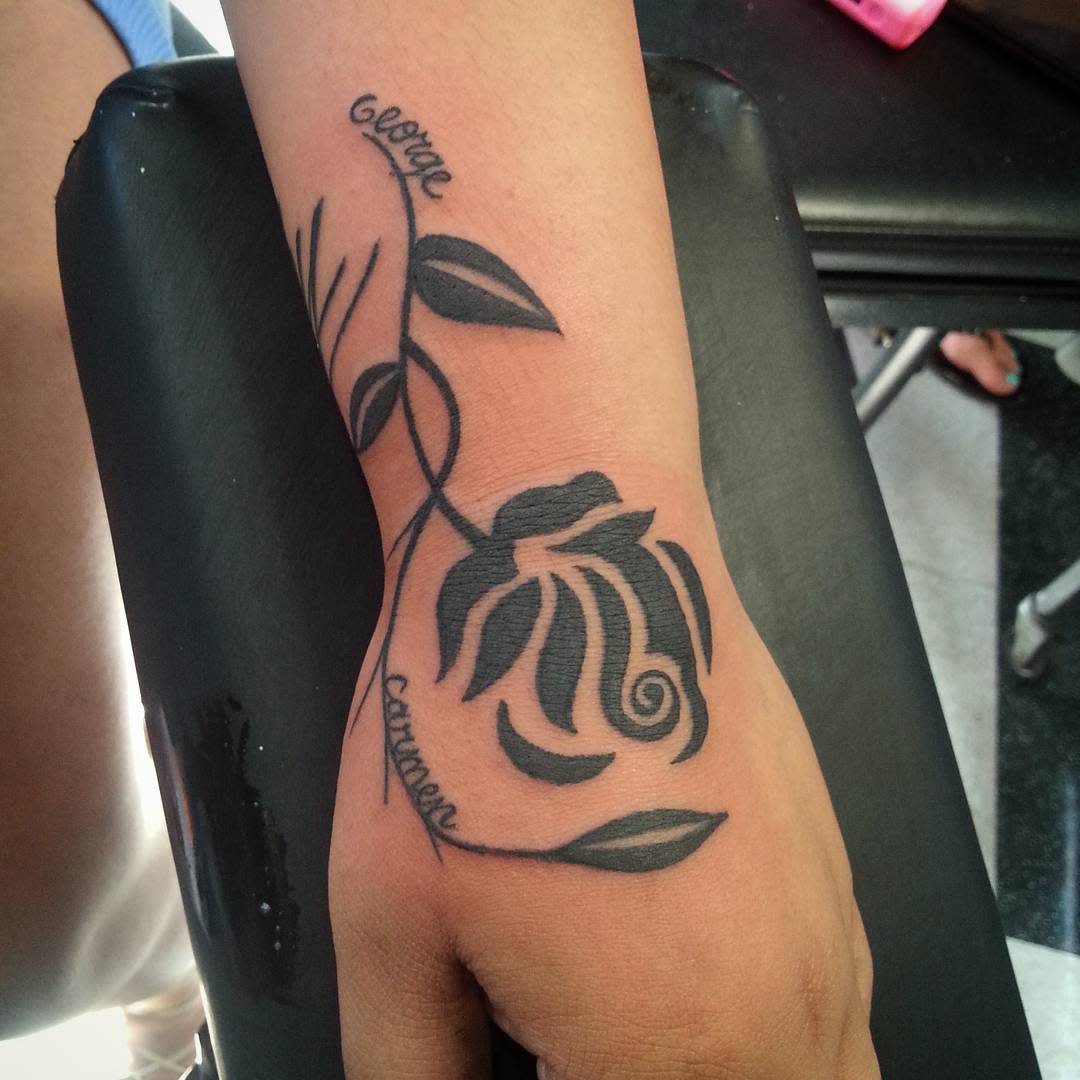 hand tribal rose tattoos _flyboii