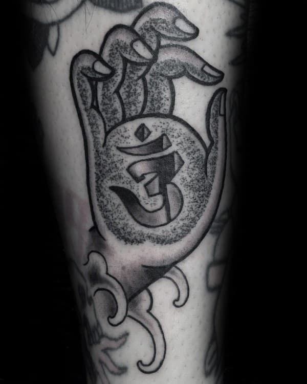 Hand With Om Mens Forearm Tattoos For Guys