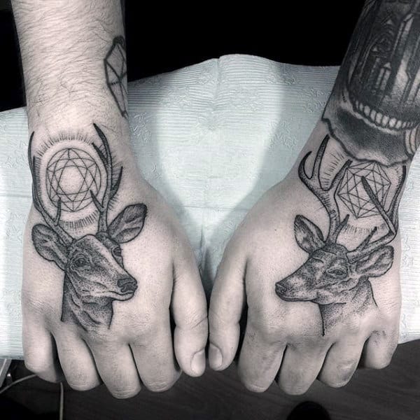 Hands Deer Hunting Tattoo Ideas On Men