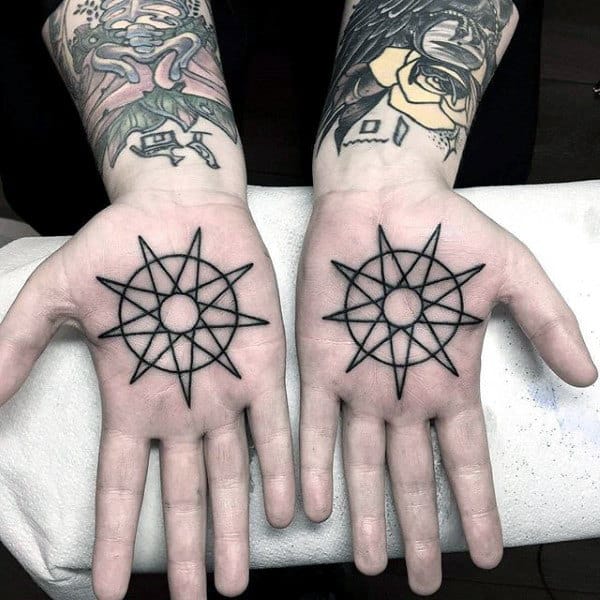 Hands Sun Male Tattoos Designs