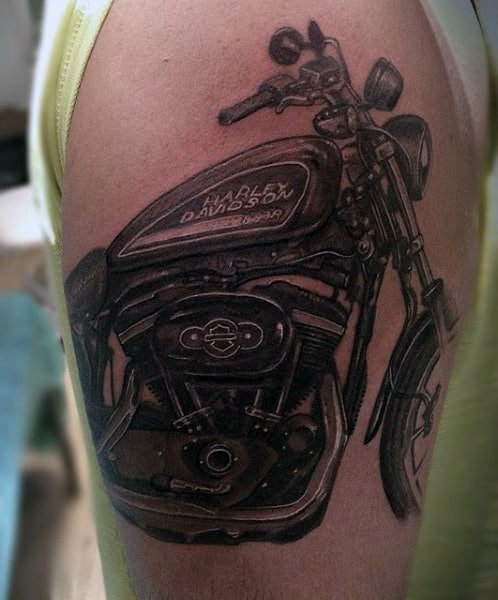 Harley Davidson Motorcycle Tattoo Designs For Men