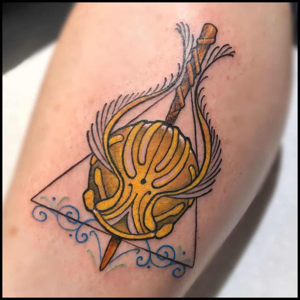 harry potter golden snitch deathly hallows tattoo