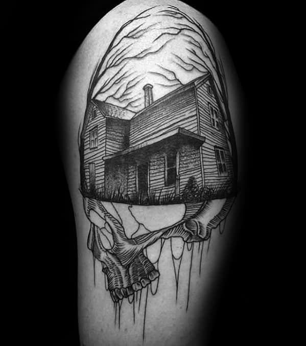Haunted House Guys Tattoo Designs
