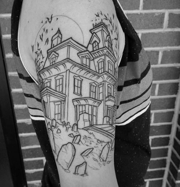 Haunted House Guys Tattoo Ideas