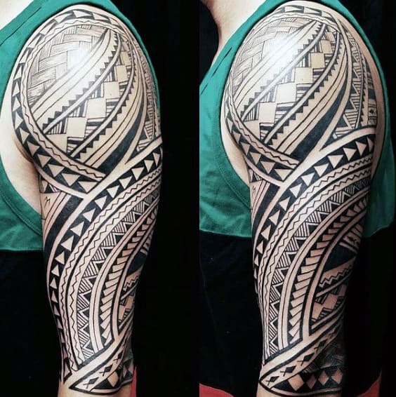 Hawaiian Full Sleeve Tattoo Designs For Men