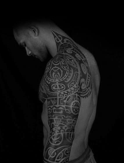 Hawaiian Guy With Tribal Neck Tattoo Design