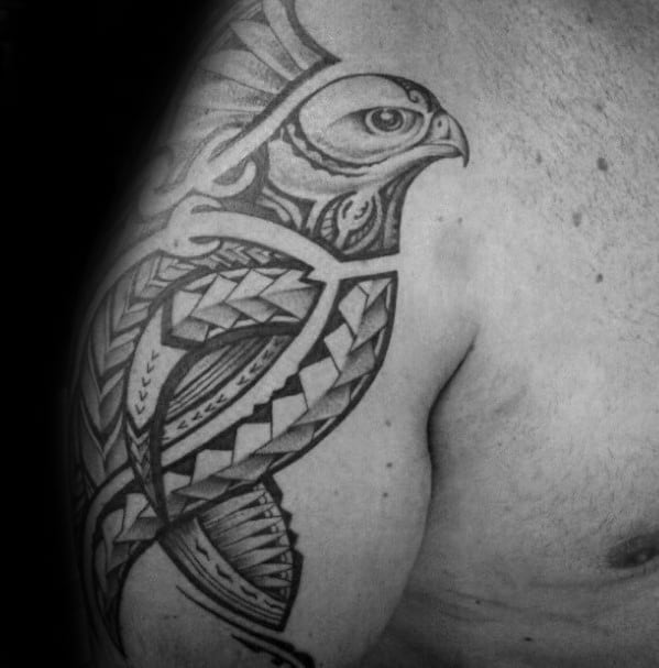 Hawaiian Tribal Bird Mens Arm Tattoos