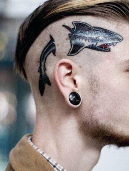 Head Hammer Shark Tattoo For Men