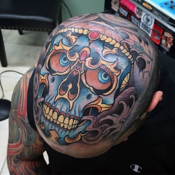 Head Tibetan Skull Mens Tattoo Ideas
