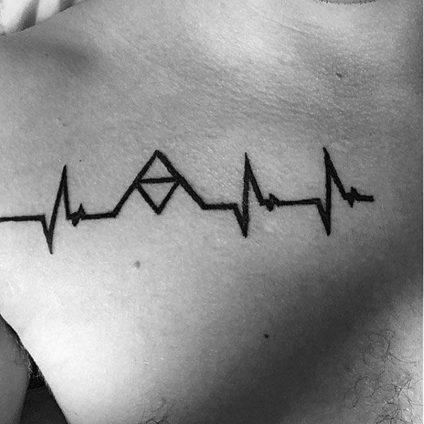 Heartbeat Triforce Mens Collar Bone Tao