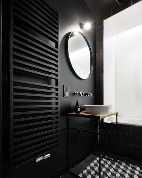 Top 60 Best Black Bathroom Ideas Dark Interior Designs - Small Dark Bathroom Designs