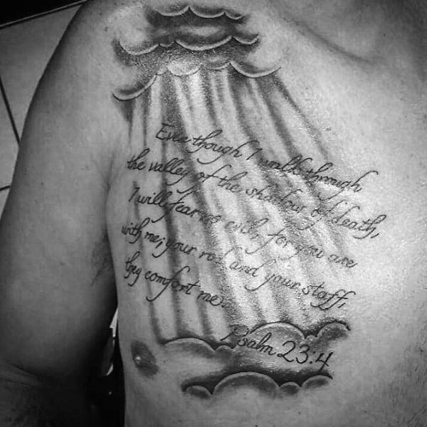 40 Psalm 23 Tattoo Designs For Men - Bible Verse Ink Ideas