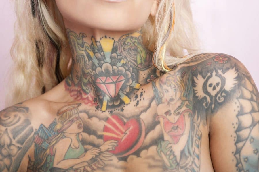 Heavily Tattooed Woman Upper Body
