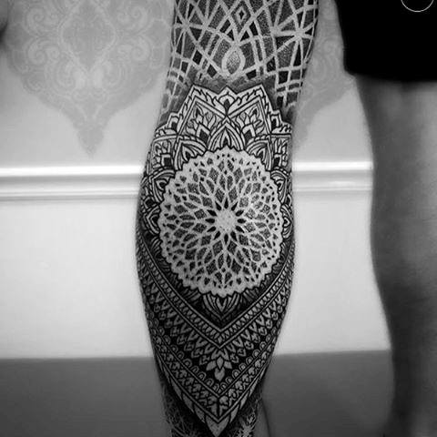 Henna Patterned Tattoo Male Forearms