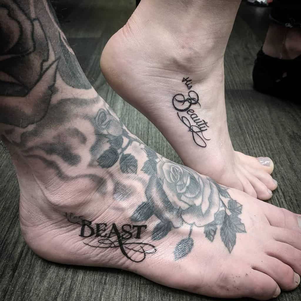 Her Beast His Beauty Disney Couple Tattoo