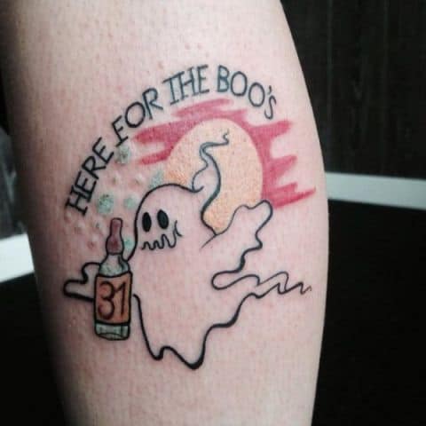 Here For The Boos Gorgeous Ghost Funny Tattoo
