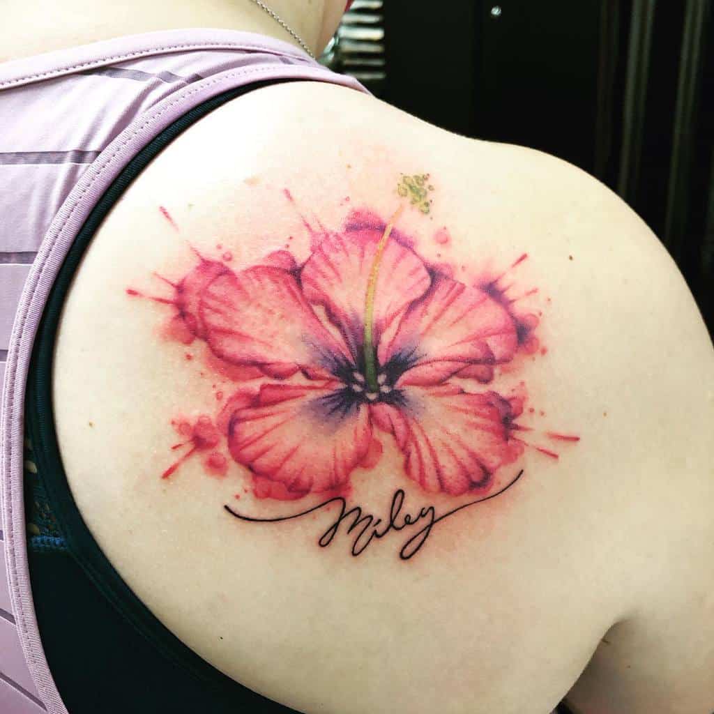 hibiscus flower shoulder tattoo tyttoos