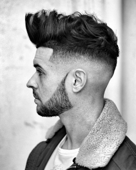 High Fade Quiff Haircut For Men With Waves