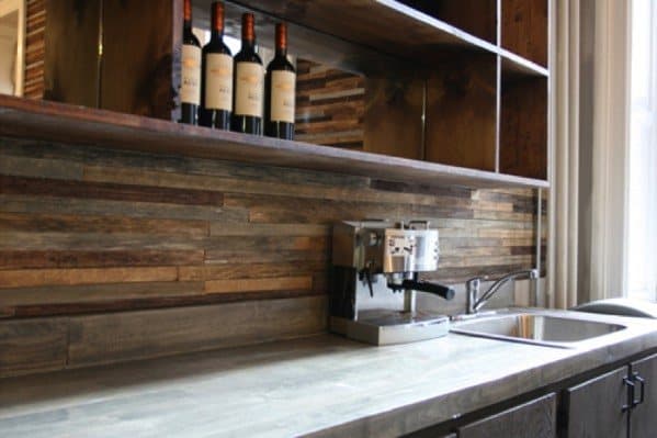 Home Bar Good Ideas For Wood Backsplash